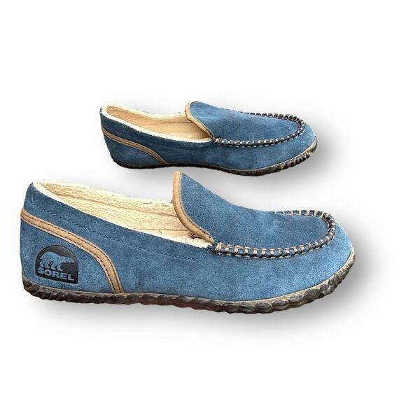 Sorel Dude Moc Slip on Suede Leather Slippers Men's size 9 - Picture 1 of 14